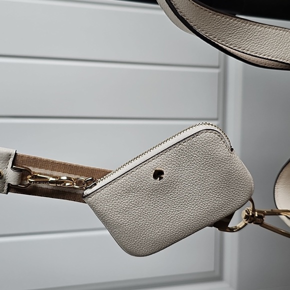 Kate Spade EUC Sherpa Satchel Coin Purse Adjustable Guitar Crossbody Strap - Picture 8 of 10